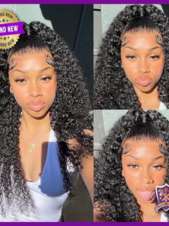 22 Inch Kinky Curly Lace Front Wig 180% Density Glueless Human Hair main image 4